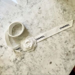 Authentic Chanel ribbon with Camellia flower